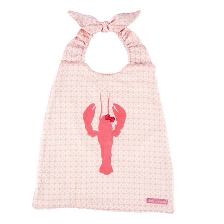 Bavoir élastiqué lin et coton bio* Homard Coquette ROSE 1 - vertbaudet enfant 