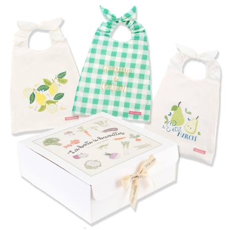 Bébé-Ensemble-Coffret cadeau bavoir élastiqué Pique-Nique