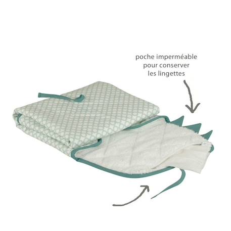 Tapis à langer en coton bio* Crocodile VERT 2 - vertbaudet enfant 