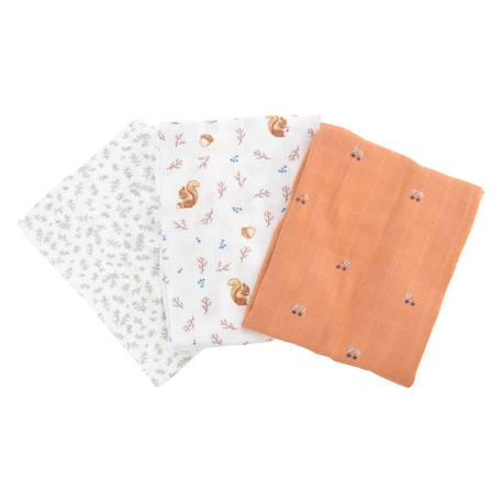 Lot de 3 langes en coton bio* Automne BEIGE 5 - vertbaudet enfant 