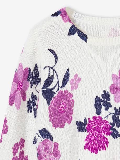 Pull motifs fleurs fille rose imprimé 3 - vertbaudet enfant 