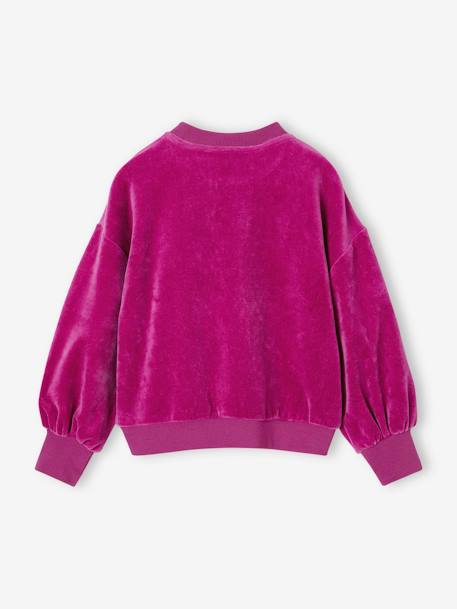 Sweat en velours lisse fille violine 3 - vertbaudet enfant 