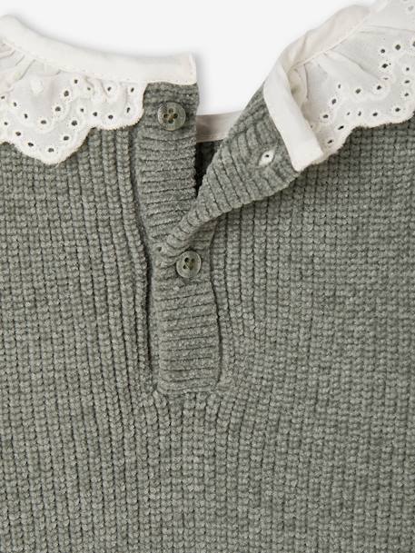 Pull en côte perlée bébé lilas poudré+vert de gris 7 - vertbaudet enfant 