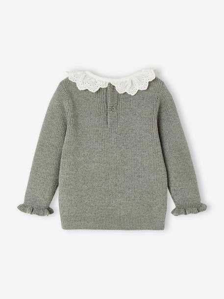 Pull en côte perlée bébé lilas poudré+vert de gris 5 - vertbaudet enfant 