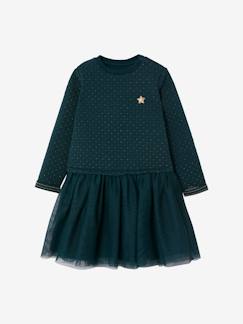 Robe de Noël fille bi-matière  - vertbaudet enfant