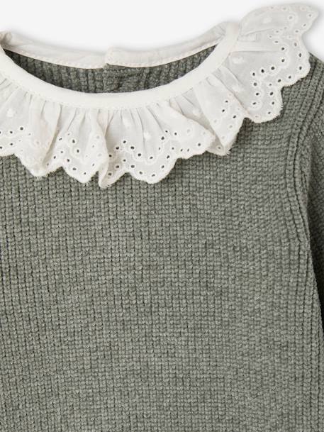 Pull en côte perlée bébé lilas poudré+vert de gris 6 - vertbaudet enfant 