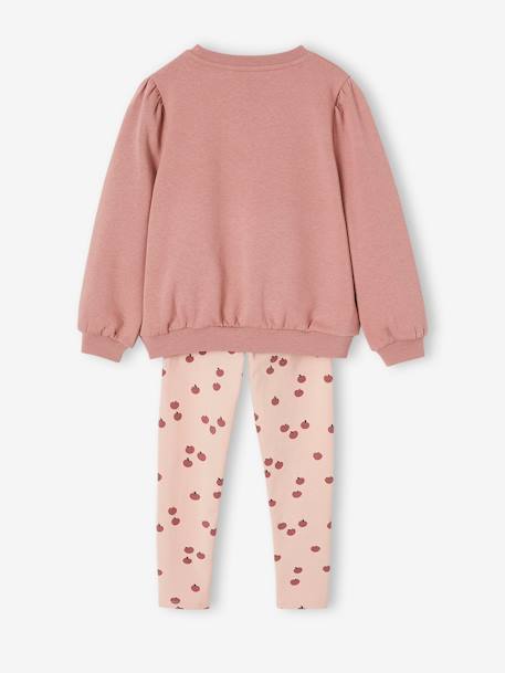 Ensemble sweat + legging imprimé fille bois de rose+marine 4 - vertbaudet enfant 