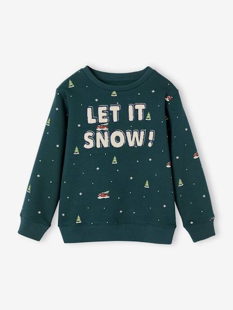 Sweat motifs de Noël message en bouclettes garçon  - vertbaudet enfant