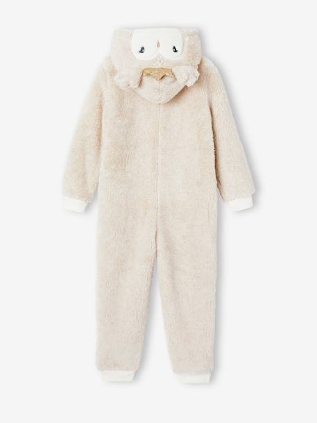 Combi-pyjama hibou noël fille beige chiné 2 - vertbaudet enfant 