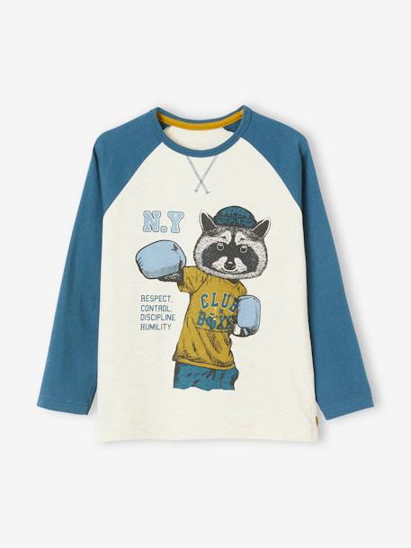 Garçon-Tee-shirt sport motif raton boxeur garçon manches raglan