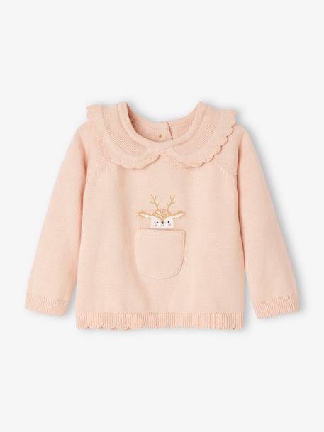 Ensemble de Noël 2 pièces bébé en tricot rose poudré 3 - vertbaudet enfant 