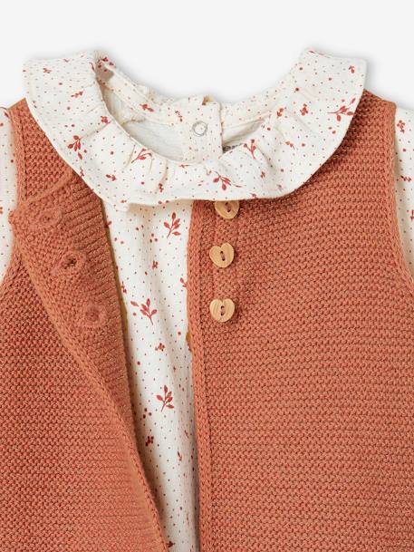 Ensemble 3 pièces bébé : legging + gilet + blouse tomette 6 - vertbaudet enfant 