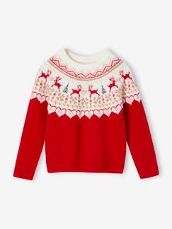 Pull jacquard de Noël fille  - vertbaudet enfant