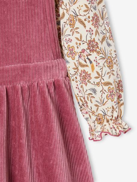 Ensemble tee-shirt + robe tablier en velours côtelé fille. mauve 6 - vertbaudet enfant 