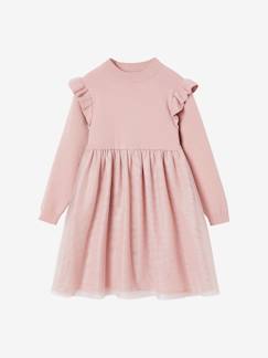 Robe de fête en tricot et tulle fille  - vertbaudet enfant