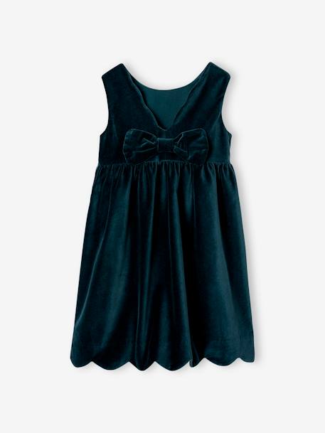 Robe de fête en velours lisse fille noeud au dos rouge+vert 9 - vertbaudet enfant 