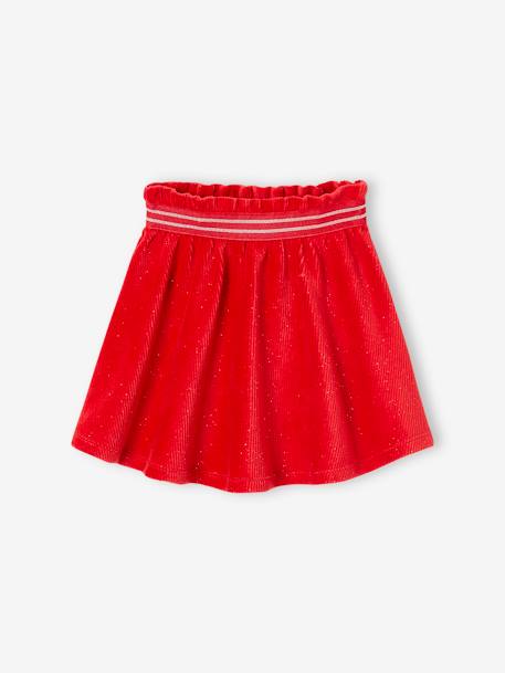 Jupe patineuse de Noël en velours pailleté fille rouge 1 - vertbaudet enfant 