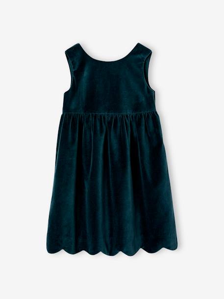 Robe de fête en velours lisse fille noeud au dos rouge+vert 8 - vertbaudet enfant 