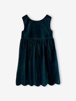 -Robe de fête en velours lisse fille noeud au dos