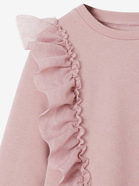 Sweat à volants en tulle pailleté fille mauve 3 - vertbaudet enfant 