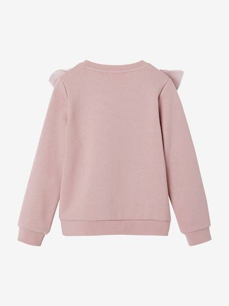 Sweat à volants en tulle pailleté fille mauve 2 - vertbaudet enfant 