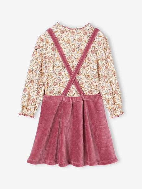 Ensemble tee-shirt + robe tablier en velours côtelé fille. mauve 3 - vertbaudet enfant 