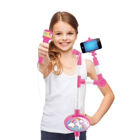 Microphone Licorne avec pied lumineux et haut-parleur - LEXIBOOK - Enfant - Pile - Rose ROSE 4 - vertbaudet enfant 