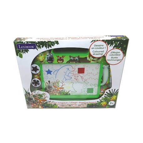 Ardoise magique Animaux format A5 avec accessoires magnétiques pour dessiner en couleurs - LEXIBOOK VERT 5 - vertbaudet enfant 