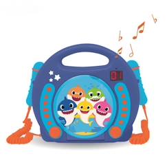 Jouet-Jeux éducatifs-Lecteur CD portable avec 2 microphones Baby Shark