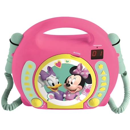 Lecteur CD portable avec 2 microphones Disney Minnie ROSE 1 - vertbaudet enfant 