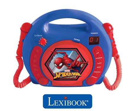 Lecteur CD Karaoké SpiderMan - LEXIBOOK - 2 micros inclus - Bleu - Enfant BLEU 2 - vertbaudet enfant 