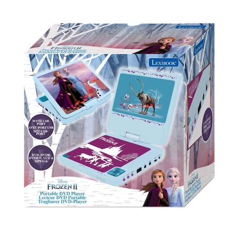 Lecteur DVD portable avec écran rotatif 7''et port USB, écouteurs Reine des Neiges BLEU 5 - vertbaudet enfant 