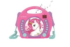 Jouet-Lecteur CD Karaoké Licorne - LEXIBOOK - Pour Enfant à partir de 3 ans - 2 micros inclus - Rose et Multicolore