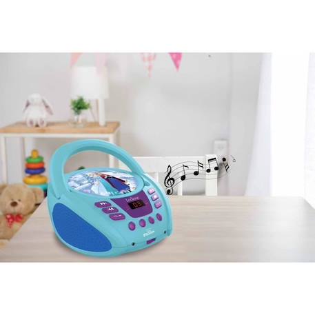 Lecteur CD portable - LEXIBOOK - Reine des Neiges - Microphone - Entrée audio auxiliaire - Bleu BLEU 5 - vertbaudet enfant 