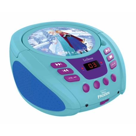 Lecteur CD portable - LEXIBOOK - Reine des Neiges - Microphone - Entrée audio auxiliaire - Bleu BLEU 2 - vertbaudet enfant 