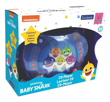 Lecteur CD Karaoké Enfant - LEXIBOOK - Baby Shark - 2 Microphones - Affichage LED des Pistes BLEU 3 - vertbaudet enfant 