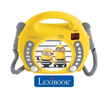 Lecteur CD Karaoké portable Les Minions - LEXIBOOK - 2 microphones - Jaune - Mixte - A partir de 3 ans JAUNE 3 - vertbaudet enfant 