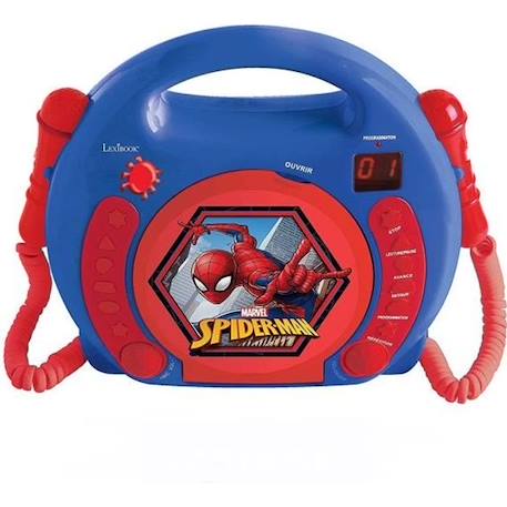 Lecteur CD Karaoké SpiderMan - LEXIBOOK - 2 micros inclus - Bleu - Enfant BLEU 1 - vertbaudet enfant 