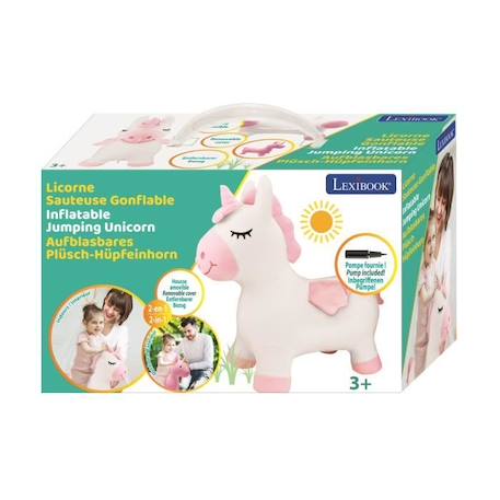 Porteur - LEXIBOOK - Licorne Sauteuse Gonflable en Peluche - Housse Amovible - Pour Enfant à partir de 3 ans BLANC 5 - vertbaudet enfant 