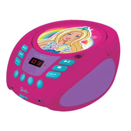 Lecteur CD portable Barbie - Lecteur CD/CD-R/CD-RW avec prise micro et scan radio F.M. ROSE 2 - vertbaudet enfant 