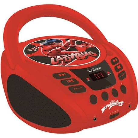 Lecteur CD portable avec prise micro Miraculous ROUGE 1 - vertbaudet enfant 