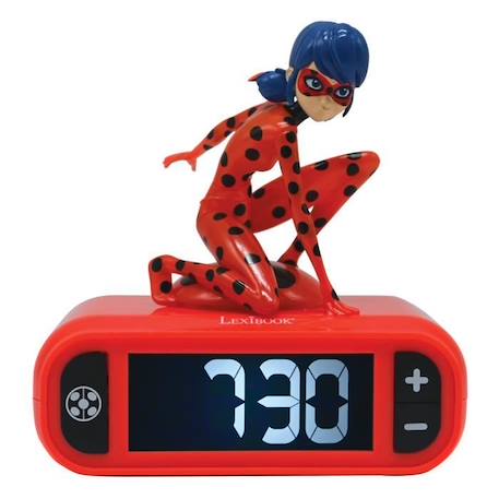 Radio réveil Miraculous - LEXIBOOK - Ladybug lumineuse - Rouge et noir - Pour enfant ROUGE 1 - vertbaudet enfant 