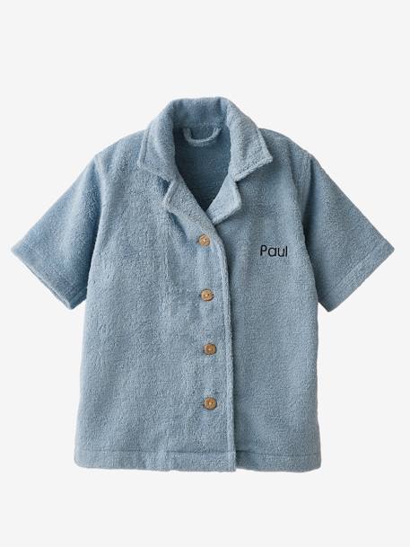 Peignoir Oversize bébé avec coton recyclé personnalisable beige+bleu chambray+terracotta 7 - vertbaudet enfant 