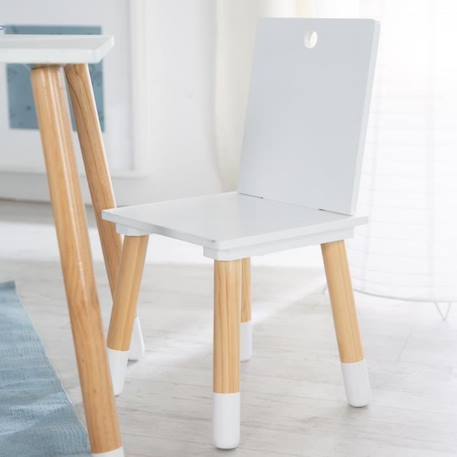 ROBA Ensemble Table + 2 Chaises pour Enfants en Bois Laqué Blanc - 3 Pièces - Pieds en Bois Massif BLANC 3 - vertbaudet enfant 