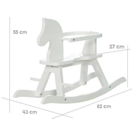 Cheval à Bascule Évolutif en Bois avec Anneau de Protection Amovible - ROBA - Blanc BLANC 4 - vertbaudet enfant 