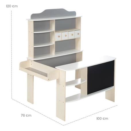 Marchande Enfant en Bois - ROBA - Épicerie avec Tableau Noir - Gris/Blanc GRIS 4 - vertbaudet enfant 