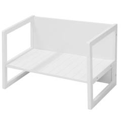 Chambre et rangement-Chambre-Chaise, tabouret, fauteuil-Chaise maternelle-ROBA Banquette Enfant Réglable sur 2 Hauteurs d'Assise - Convertible en Table - Style Campagne - Blanc