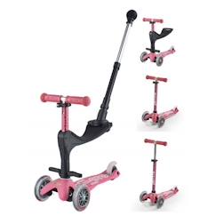 Trottinette évolutive 3 roues - Mini Micro 3en1 Deluxe + Rose  - vertbaudet enfant