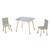 ROBA Ensemble de Sièges - Chaises et Table en Bois Gris + Filet de Rangement - 3 Pièces - Pieds en Bois Massif GRIS 1 - vertbaudet enfant 