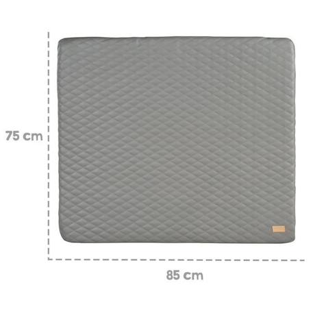 ROBA Matelas à Langer Luxe 85x75 cm - Similicuir - Imperméable et Doux - Design Stone Matelassé - Gris Foncé GRIS 4 - vertbaudet enfant 